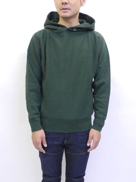 NOBLE MINE - REVERSE WEAVE PULLOVER PARKA - GREEN