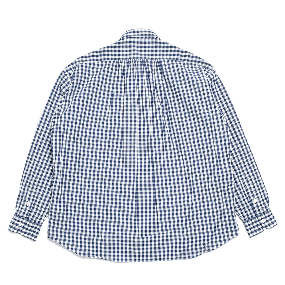 Porter Classic - ROLL UP GINGHAM CHECK SHIRT - NAVY – Sun House