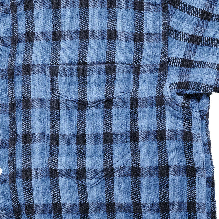 BLUE BLUE - インディゴ ソフトキャンバス チェックシャツ