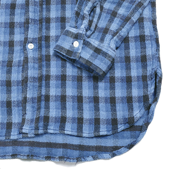 BLUE BLUE - Indigo Soft Canvas Plaid Shirt