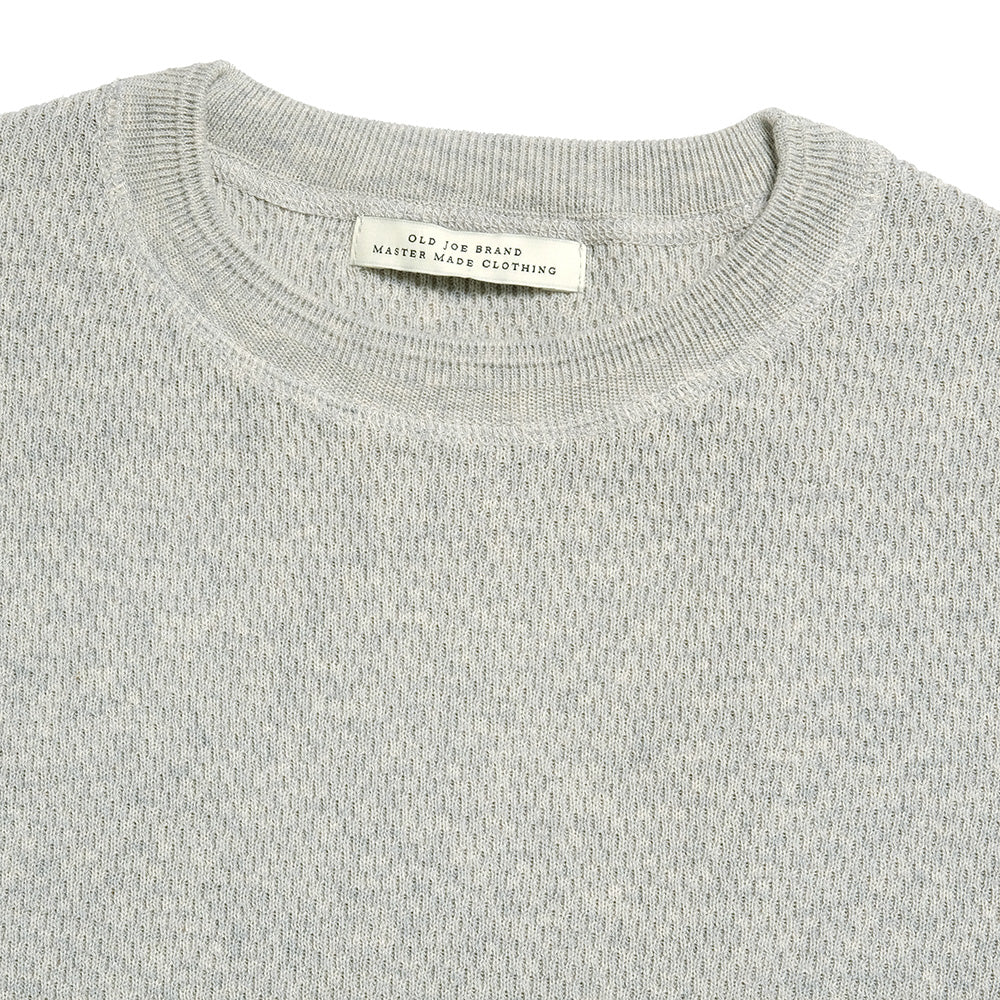 OLD JOE BRAND - HARD TWIST HONEYCOMB WUFFLE CREW-NECK -OATMEAL