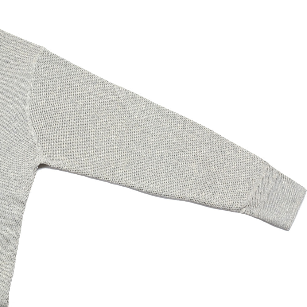 OLD JOE BRAND - HARD TWIST HONEYCOMB WUFFLE CREW-NECK -OATMEAL