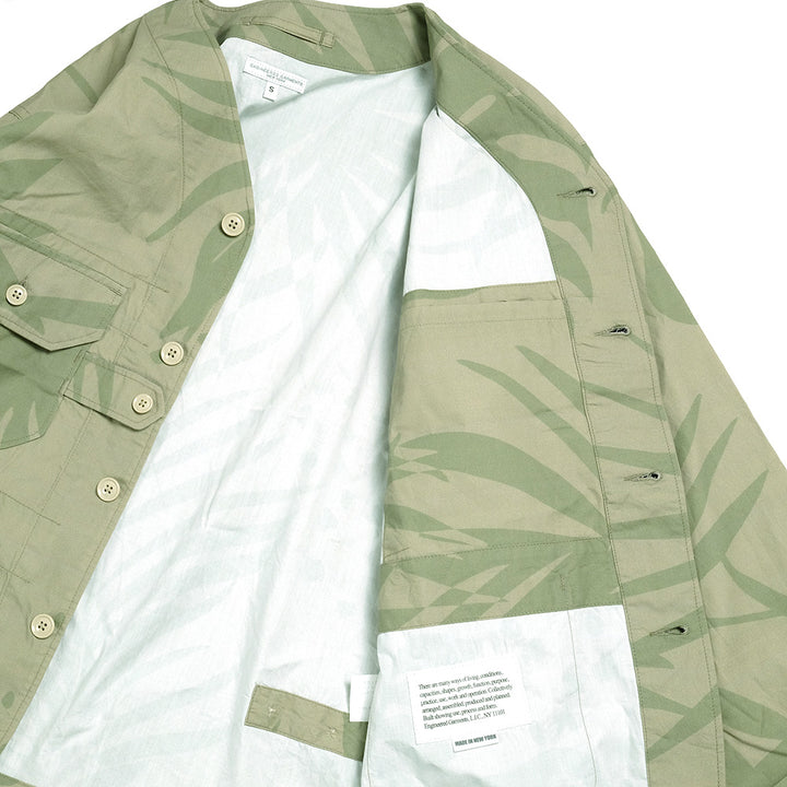 Engineered Garments - Cardigan Jacket - Leaf Print Cotton Poplin