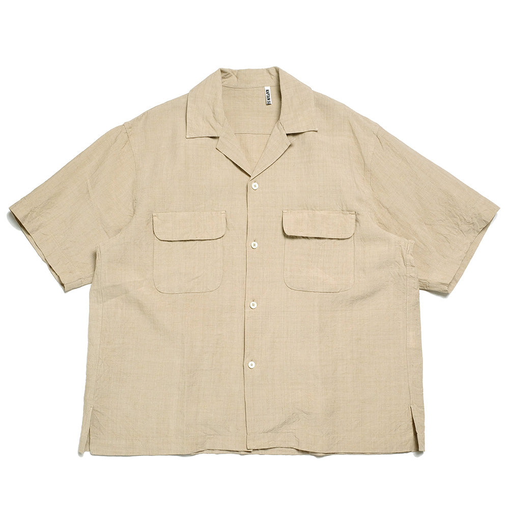 KAPTAIN SUNSHINE Linen Silk Open Collar Shirt KS23SSH01