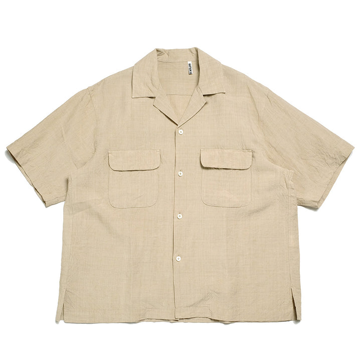 KAPTAIN SUNSHINE Linen Silk Open Collar Shirt KS23SSH01