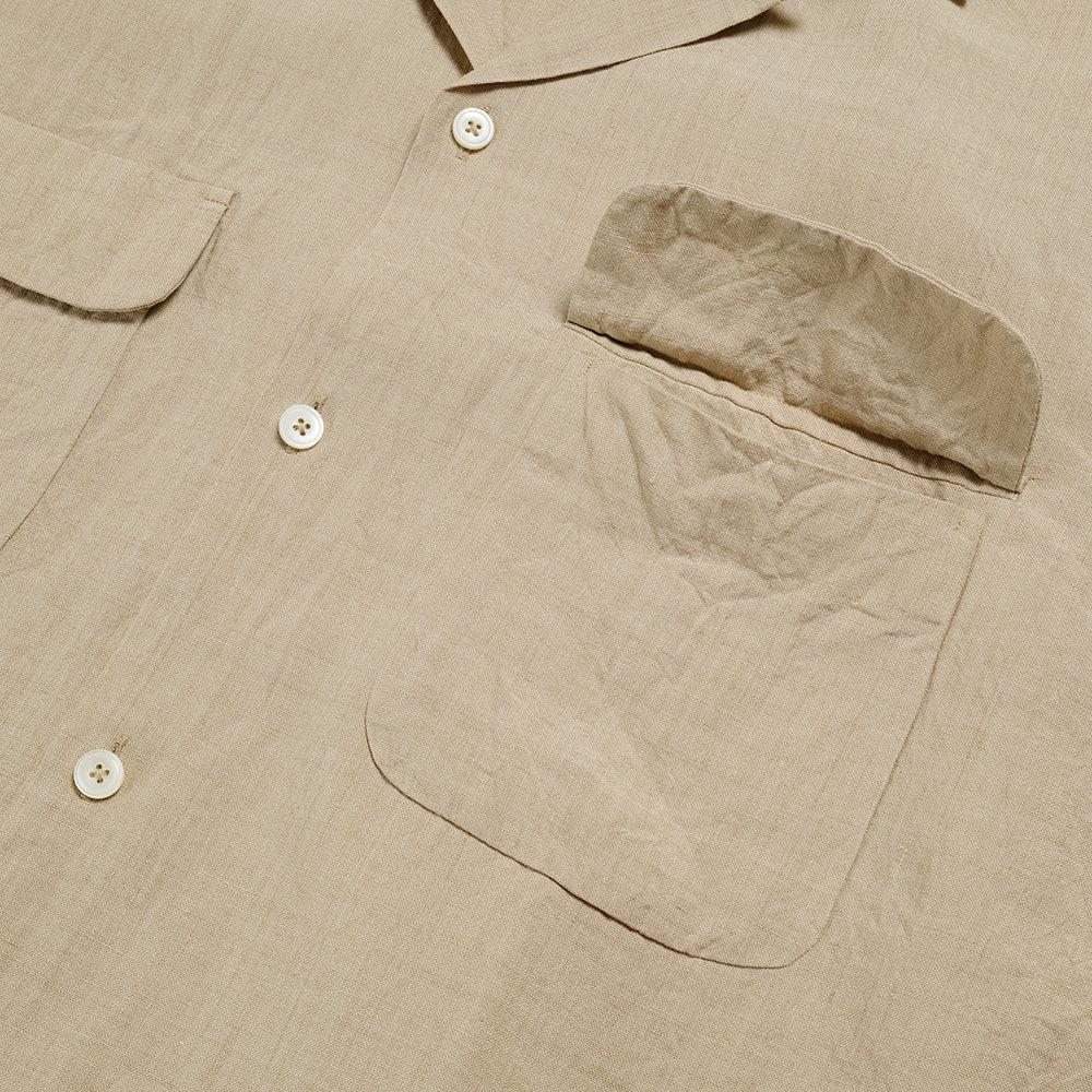 KAPTAIN SUNSHINE - Linen Silk Open Collar Shirt - KS23SSH01