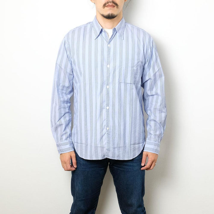 BURGUS PLUS - L/S Stripe Poplin Shirt